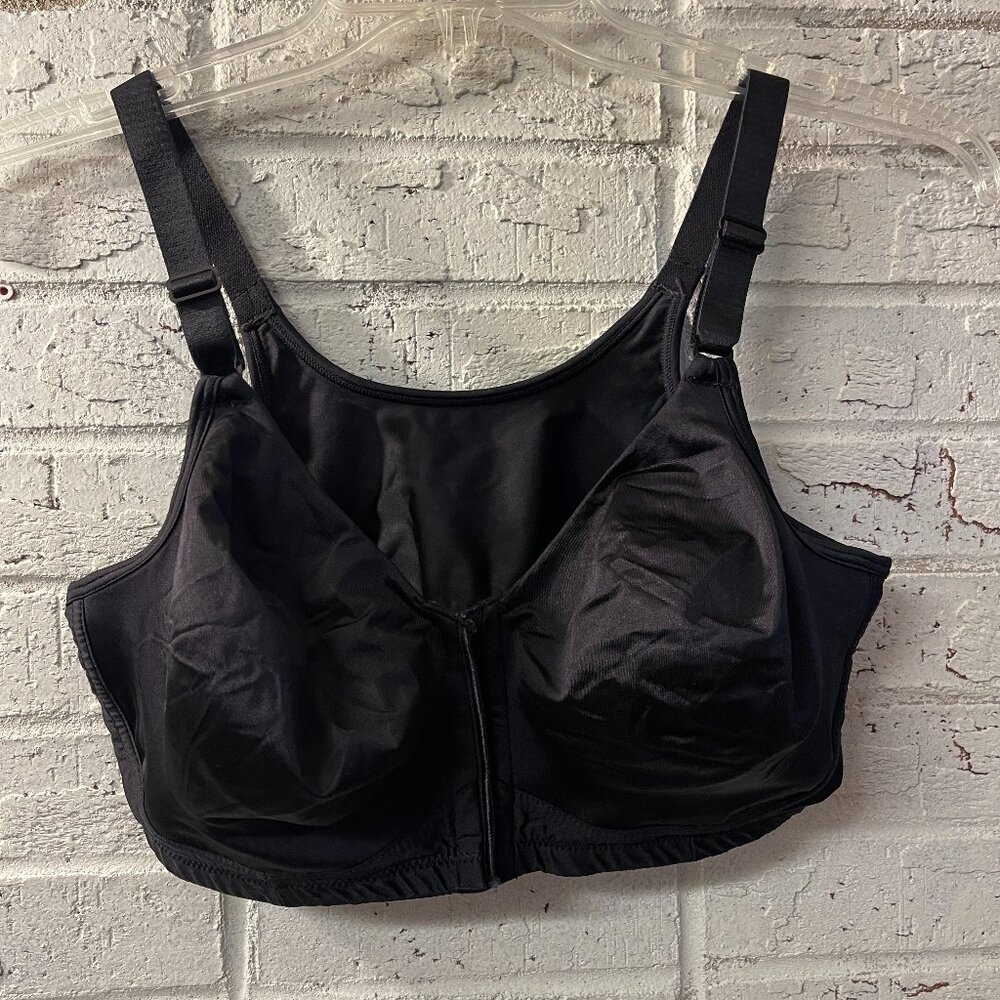 Playtex 18 Hour Bra 4390 40D Front Closure Wireless Comfort Black Full Coverage